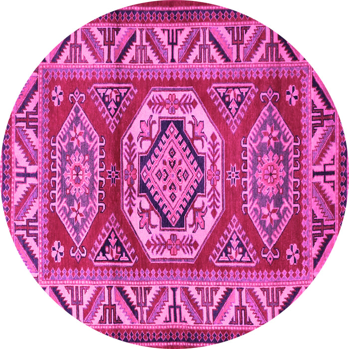 Round Persian Pink Traditional Rug, tr1992pnk