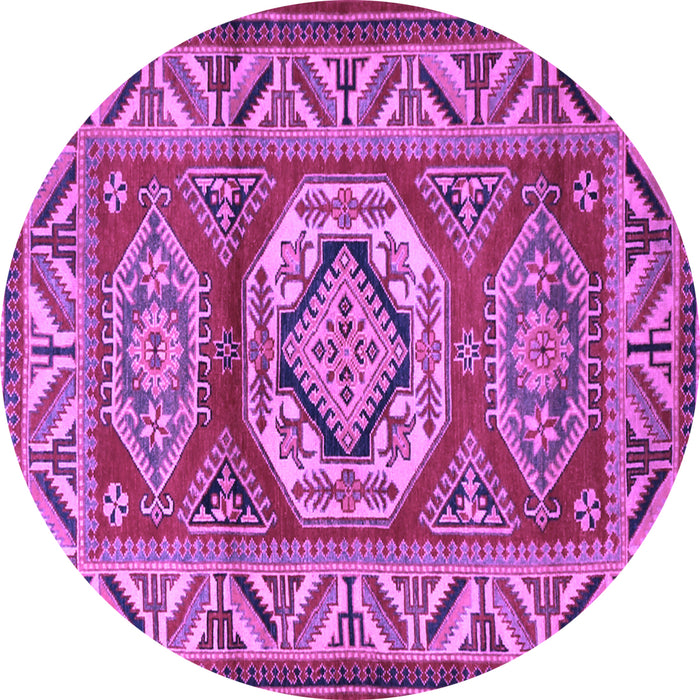 Round Persian Purple Traditional Rug, tr1992pur