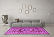 Machine Washable Persian Purple Traditional Area Rugs in a Living Room, wshtr1992pur