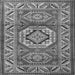 Round Machine Washable Persian Gray Traditional Rug, wshtr1992gry