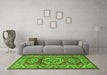 Machine Washable Persian Green Traditional Area Rugs in a Living Room,, wshtr1992grn