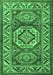 Machine Washable Persian Emerald Green Traditional Area Rugs, wshtr1992emgrn