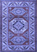 Machine Washable Persian Blue Traditional Rug, wshtr1992blu