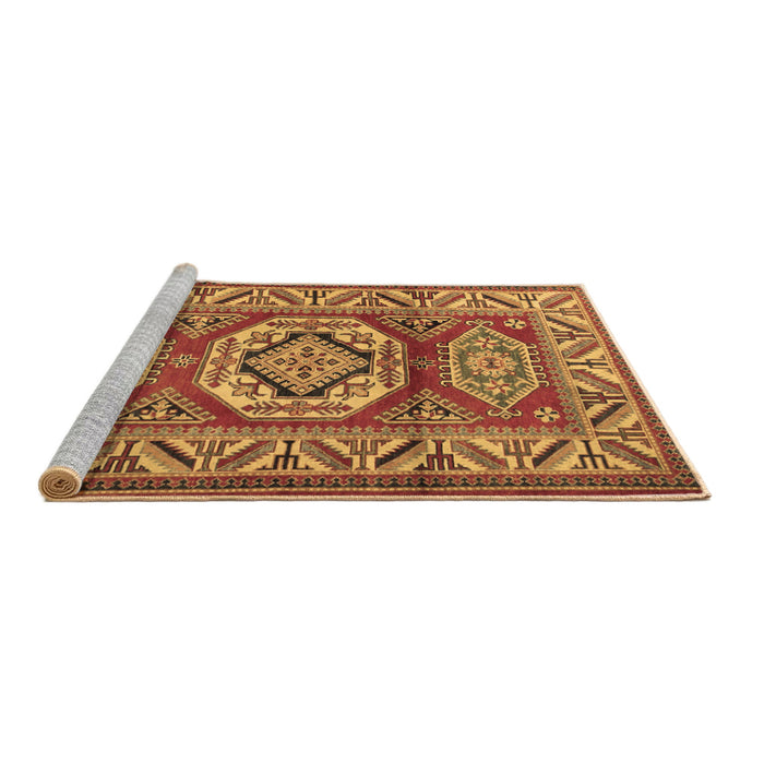 Sideview of Machine Washable Persian Brown Traditional Rug, wshtr1992brn