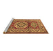 Sideview of Machine Washable Persian Brown Traditional Rug, wshtr1992brn