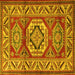 Square Machine Washable Persian Yellow Traditional Rug, wshtr1992yw