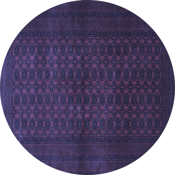 Round Machine Washable Persian Blue Traditional Rug, wshtr1993blu
