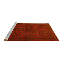 Sideview of Machine Washable Persian Yellow Traditional Rug, wshtr1993yw