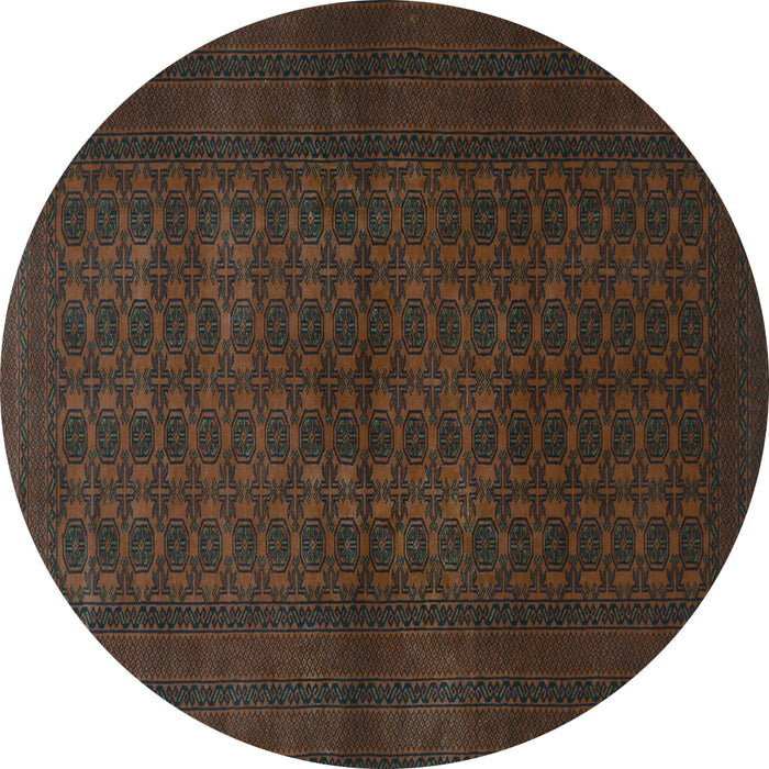Round Persian Turquoise Traditional Rug, tr1993turq