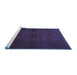 Sideview of Machine Washable Persian Blue Traditional Rug, wshtr1993blu