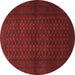 Round Persian Brown Traditional Rug, tr1993brn