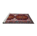 Sideview of Machine Washable Traditional Saffron Red Rug, wshtr1994