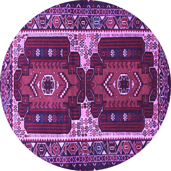 Round Persian Purple Traditional Rug, tr1994pur