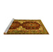 Sideview of Machine Washable Persian Yellow Traditional Rug, wshtr1994yw