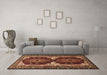 Machine Washable Persian Brown Traditional Rug in a Living Room,, wshtr1994brn