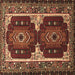 Square Persian Brown Traditional Rug, tr1994brn