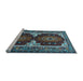 Sideview of Machine Washable Persian Light Blue Traditional Rug, wshtr1994lblu