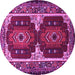 Round Persian Pink Traditional Rug, tr1994pnk