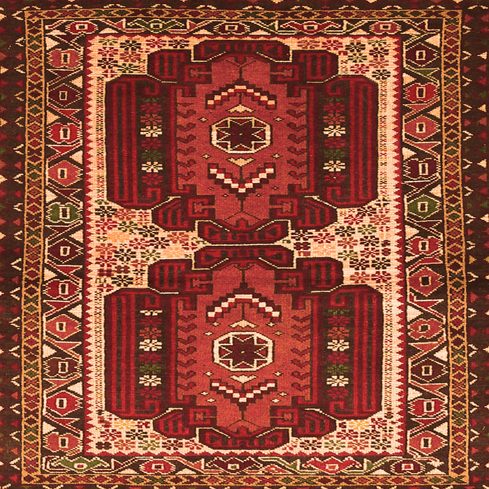 Round Machine Washable Persian Orange Traditional Area Rugs, wshtr1994org