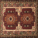 Square Machine Washable Persian Brown Traditional Rug, wshtr1994brn