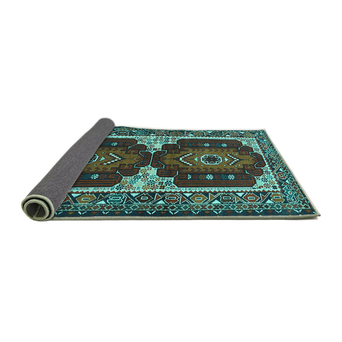 Sideview of Persian Turquoise Traditional Rug, tr1994turq