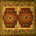 Square Machine Washable Persian Yellow Traditional Rug, wshtr1994yw