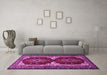 Machine Washable Persian Pink Traditional Rug in a Living Room, wshtr1994pnk