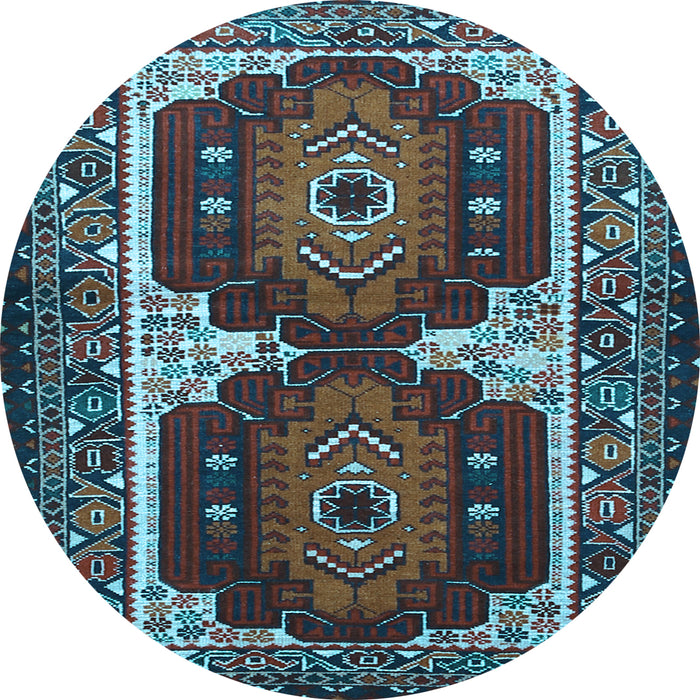 Round Persian Light Blue Traditional Rug, tr1994lblu