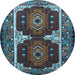 Round Persian Light Blue Traditional Rug, tr1994lblu