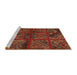 Sideview of Machine Washable Traditional Tomato Red Rug, wshtr1995