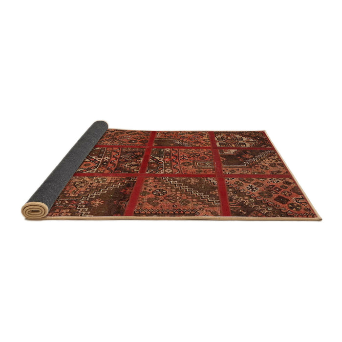 Sideview of Traditional Red Patchwork Rug, tr1995