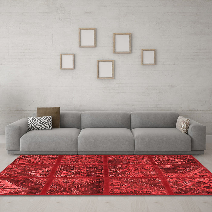 Transitional Red Washable Rugs