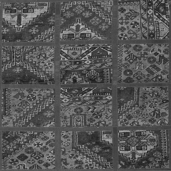 Serging Thickness of Patchwork Gray Transitional Rug, tr1995gry