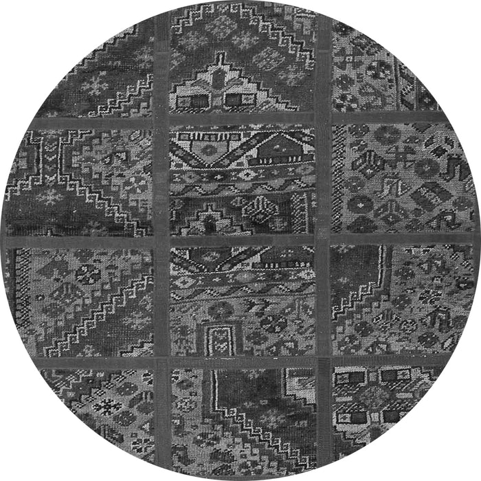 Square Patchwork Gray Transitional Rug, tr1995gry