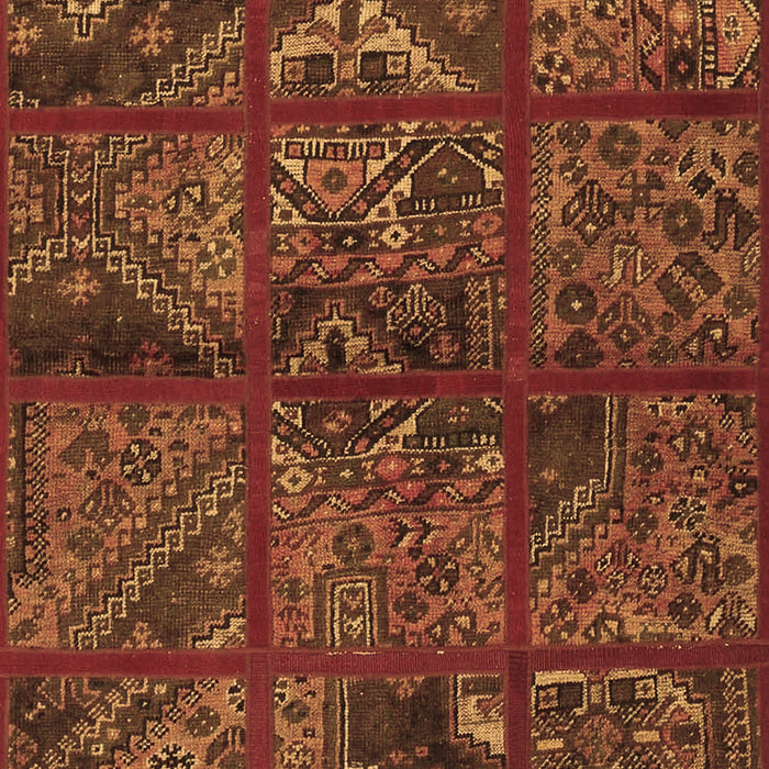 Patchwork Brown Transitional Rug, tr1995brn