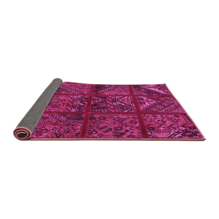 Sideview of Patchwork Pink Transitional Rug, tr1995pnk