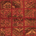 Serging Thickness of Patchwork Orange Transitional Rug, tr1995org