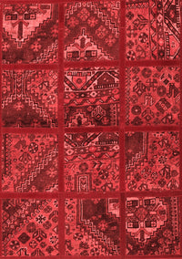 Patchwork Red Transitional Rug, tr1995red