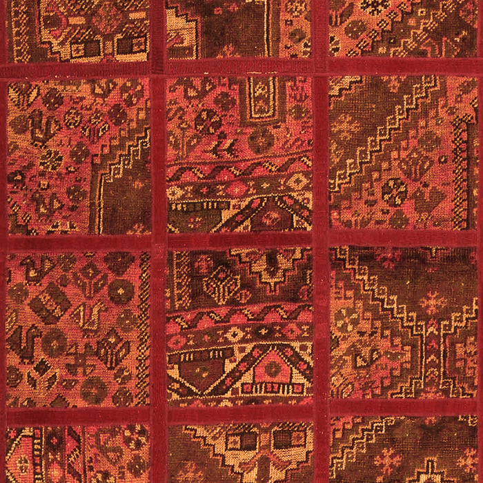 Serging Thickness of Machine Washable Patchwork Orange Transitional Area Rugs, wshtr1995org