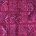 Square Machine Washable Patchwork Pink Transitional Rug, wshtr1995pnk