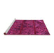Sideview of Machine Washable Patchwork Pink Transitional Rug, wshtr1995pnk