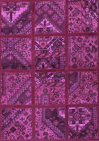 Patchwork Purple Transitional Rug, tr1995pur