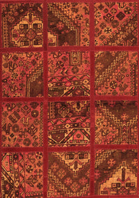 Patchwork Orange Transitional Rug, tr1995org