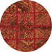 Square Patchwork Orange Transitional Rug, tr1995org