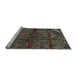 Sideview of Machine Washable Patchwork Light Blue Transitional Rug, wshtr1995lblu