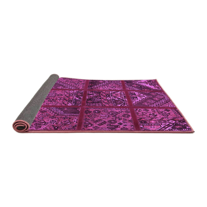 Sideview of Patchwork Purple Transitional Rug, tr1995pur