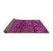 Sideview of Patchwork Purple Transitional Rug, tr1995pur