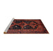 Sideview of Machine Washable Traditional Chestnut Brown Rug, wshtr1996