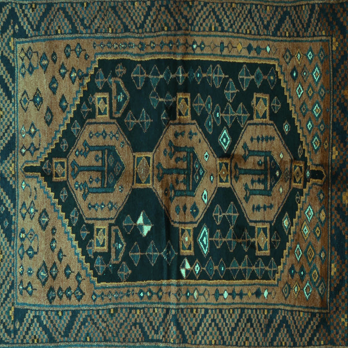 Square Persian Turquoise Traditional Rug, tr1996turq
