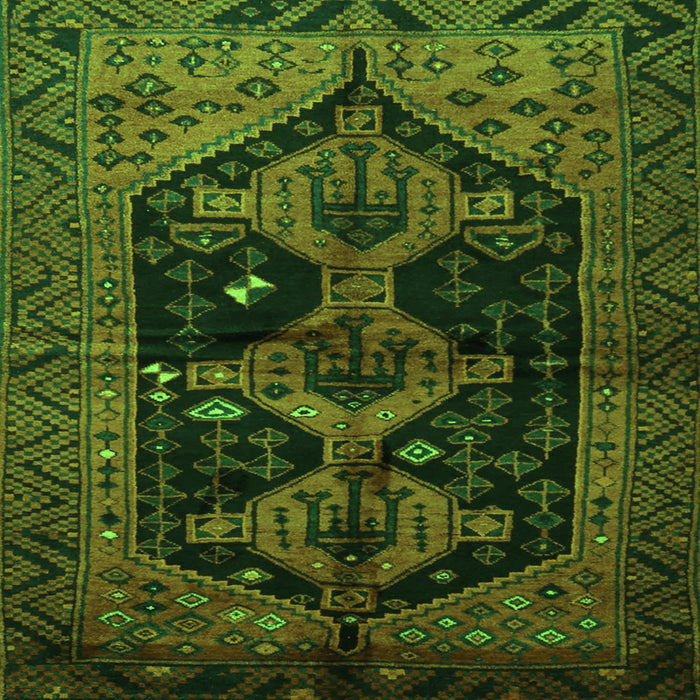 Serging Thickness of Persian Green Traditional Rug, tr1996grn